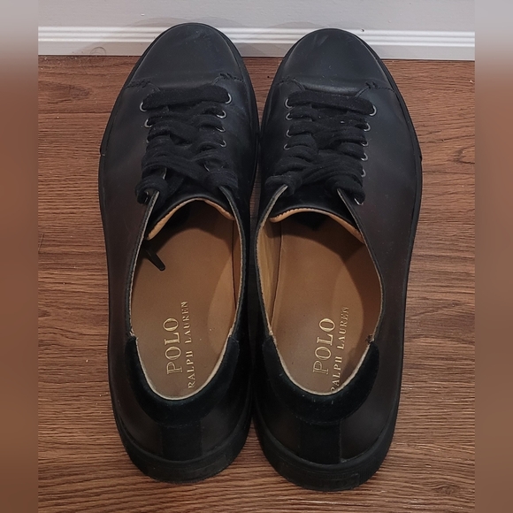 Polo Ralph Lauren black Jermaine Leather shoes size 9 - Picture 3 of 3